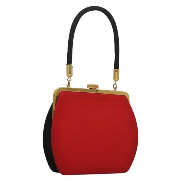 FENDI Hand Bag Nylon Red Gold - Picture 1 of 12